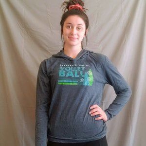 blue-grey long-sleeve with hood